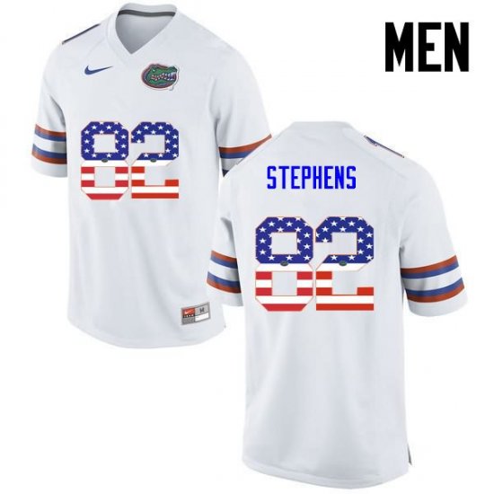 Men's Florida Gators #82 Moral Stephens NCAA Nike White USA Flag Fashion Authentic Stitched College Football Jersey ARQ7462FY